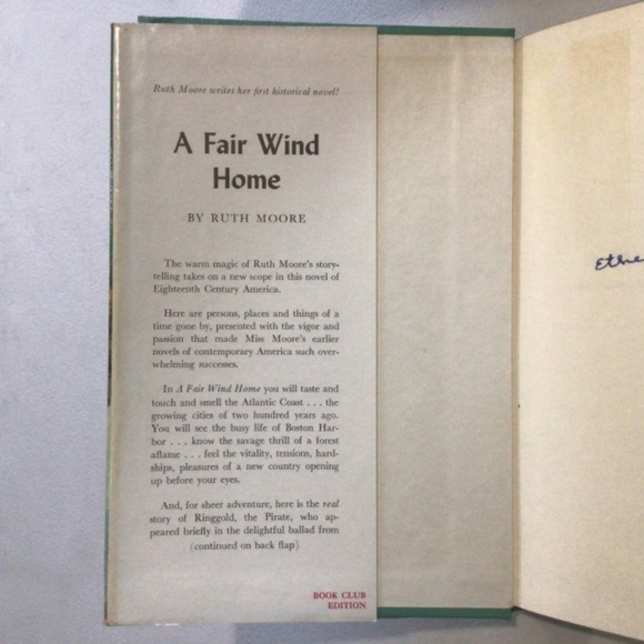 A Fair Wind Home by Ruth Moore Vintage Hardcover Book - Picture 2 of 6
